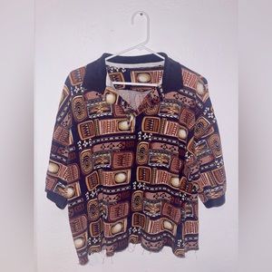 Vintage Cropped Golf Quarter-Button